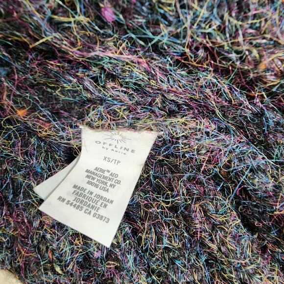 Aerie Offline Ribbed Sweater Hoodie NWT - Charcoal Gray XS - Picture 11 of 12